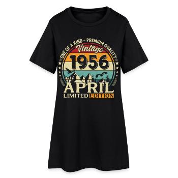 Cadeau du 70e anniversaire Mari Original avril 1956 - Robe T-shirt Femme - noir - Devant