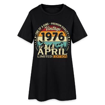 50th Birthday Gift Husband Original April 1976 - Women’s T-Shirt Dress - black - Front