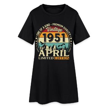 Cadeau du 75e anniversaire Mari Original avril 1951 - Robe T-shirt Femme - noir - Devant