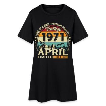 Cadeau du 55e anniversaire Mari Original avril 1971 - Robe T-shirt Femme - noir - Devant