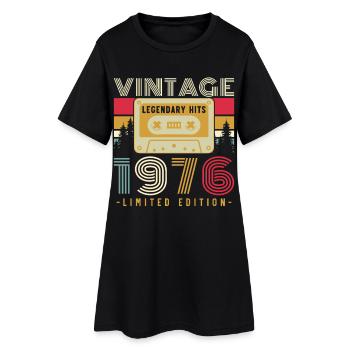 1976 Vintage Retro Geburtstagsgeschenk - Frauen T-Shirt-Kleid - Schwarz - Vorne