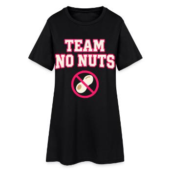 Team No Nuts mit Erdnuss Symbol - Frauen T-Shirt-Kleid - Schwarz - Vorne