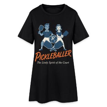 Joueur drôle de pickleball Joueur de pickleball Amour - Robe T-shirt Femme - noir - Devant