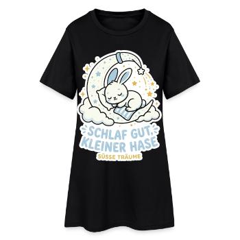 Kaninchen Schlafen Haia Hase - Frauen T-Shirt-Kleid - Schwarz - Vorne