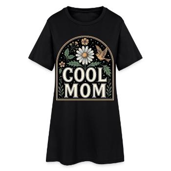 Cool Mom Flowers Vintage Design - Robe T-shirt Femme - noir - Devant