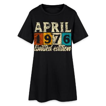 Édition limitée vintage avril 1976 anniversaire - Robe T-shirt Femme - noir - Devant