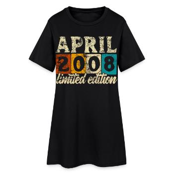Édition limitée vintage Anniversaire avril 2008 - Robe T-shirt Femme - noir - Devant