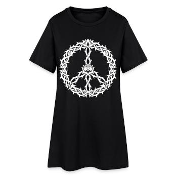 Signe de paix avec épines à la manière tribale - Robe T-shirt Femme - noir - Devant
