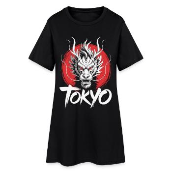 Tokyo Dragon T-Shirt Japan Drache Samurai Style - Women’s T-Shirt Dress - black - Front