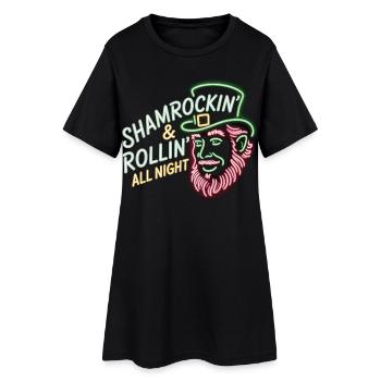 Irland Party T-Shirt St Patricks Day - Frauen T-Shirt-Kleid - Schwarz - Vorne