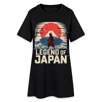 Japan Shirt Samurai Legend of Japan Fuji - Frauen T-Shirt-Kleid - Schwarz - Vorne