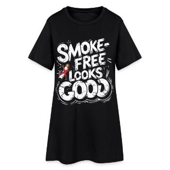 Ancien fumeur non fumeur, sans fumée, a l’air bien - Robe T-shirt Femme - noir - Devant