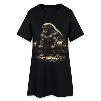 Honigdachs Honey Badger Tier - Frauen T-Shirt-Kleid - Schwarz - Vorne