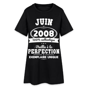 Anniversaire 18 ans - Juin 2008 Perfection - Robe T-shirt Femme - noir - Devant