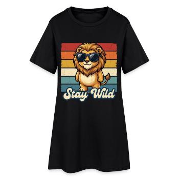 Lion Stay Wild Kids Shirt Funny Gift - Women’s T-Shirt Dress - black - Front