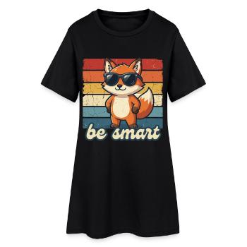 Funny Fox Be Smart Shirt Gift Idea - Women’s T-Shirt Dress - black - Front