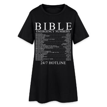 T-shirt Bible Emergency Numbers - Robe T-shirt Femme - noir - Devant