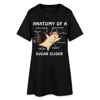 Chemise anatomique Sugar Glider - Robe T-shirt Femme - noir - Devant