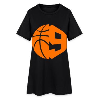 NR. 9 BASKETBALL NUMMER 9 BASKETBALL 9. GEBURTSTAG - Frauen T-Shirt-Kleid - Schwarz - Vorne
