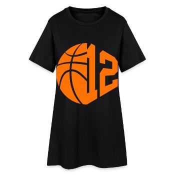 NUMMER 12 BASKETBALL 12. GEBURTSTAG - Frauen T-Shirt-Kleid - Schwarz - Vorne
