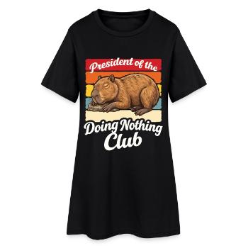 Cadeau drôle de la chemise paresseuse du président Capybara - Robe T-shirt Femme - noir - Devant