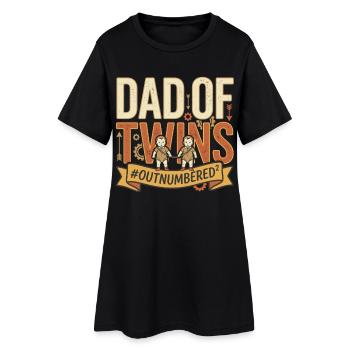 Papa de jumeaux, jumeaux, père #Outnumbered - Robe T-shirt Femme - noir - Devant