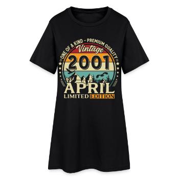 Cadeau du 25e anniversaire Mari Original avril 2001 - Robe T-shirt Femme - noir - Devant