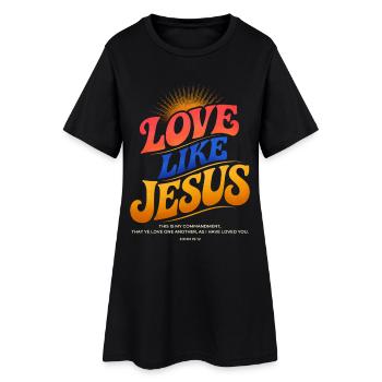 T-shirt Jésus : Amour comme Jésus Cadeau chrétien - Robe T-shirt Femme - noir - Devant