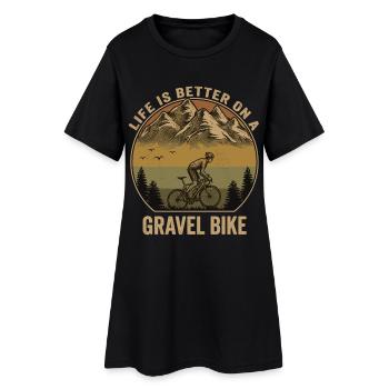 Gravel Bike Mountains Aventure à vélo rétro - Robe T-shirt Femme - noir - Devant