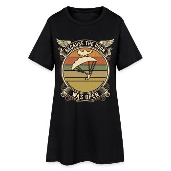 Parachutiste qui dit parapente rétro - Robe T-shirt Femme - noir - Devant