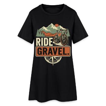 Vélo de gravier Vélo de montagne Bikepacking - Robe T-shirt Femme - noir - Devant