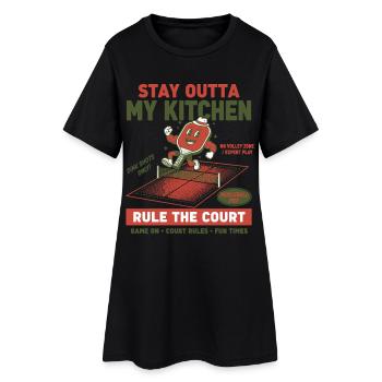 Pickleball: Bleib aus meiner Küche raus, regiere das Gericht. - Frauen T-Shirt-Kleid - Schwarz - Vorne