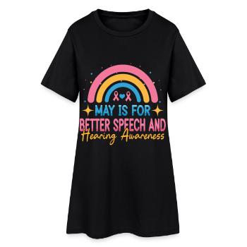 SLP May est pour une meilleure prise de conscience de la parole et de l’audition - Robe T-shirt Femme - noir - Devant