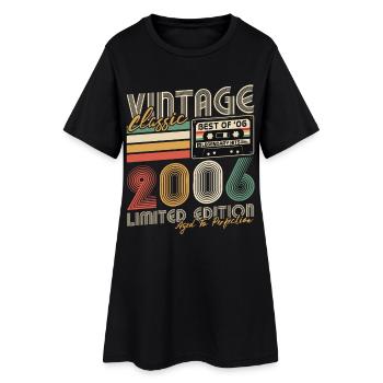 Vintage 2006 Vintage Rétro Cadeau d’anniversaire - Robe T-shirt Femme - noir - Devant