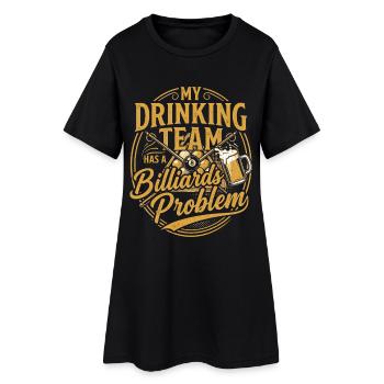Billiards Beer Funny Shirt Gift Player Humor - Women’s T-Shirt Dress - black - Front