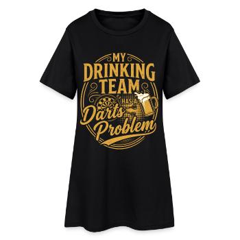 Fléchettes Chemise de bière Joueur de fléchettes Darts Cadeaux drôle - Robe T-shirt Femme - noir - Devant