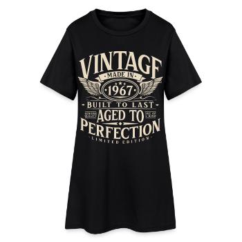 Vintage 1967 Vintage Birthday Retro Gift - Women’s T-Shirt Dress - black - Front