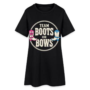 Team Boots Or Bows Western : révélation du design - Robe T-shirt Femme - noir - Devant