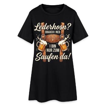 Trachtenshirt Herren Trachten T-Shirt Lederhose - Frauen T-Shirt-Kleid - Schwarz - Vorne
