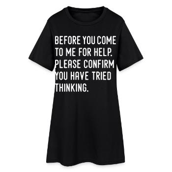 humour - Robe T-shirt Femme - noir - Devant