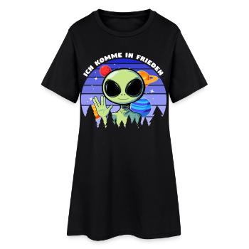 ich komme in frieden - alien - Frauen T-Shirt-Kleid - Schwarz - Vorne