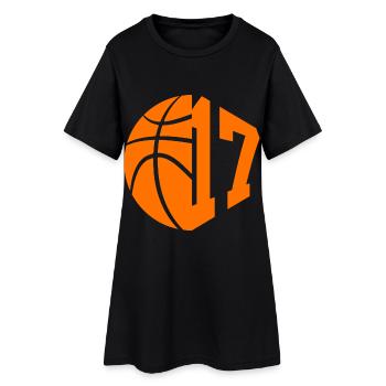 NUMMER 17 BASKETBALL 17. GEBURTSTAG - Frauen T-Shirt-Kleid - Schwarz - Vorne