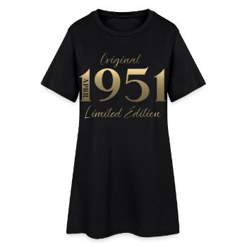 Cadeau du 75e anniversaire Mari Original avril 1951 - Robe T-shirt Femme - noir - Devant