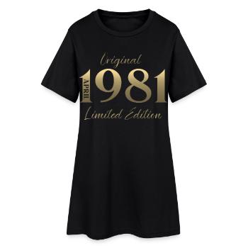 Cadeau du 45e anniversaire Mari Original avril 1981 - Robe T-shirt Femme - noir - Devant