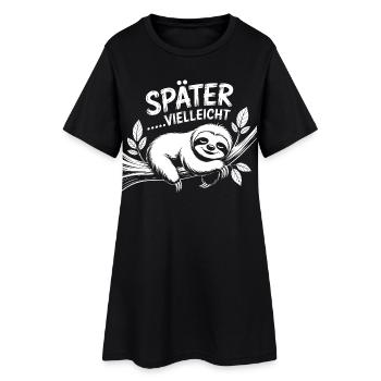 Heute nicht Sloth - Frauen T-Shirt-Kleid - Schwarz - Vorne