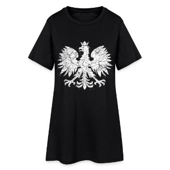 Polish Eagle Vintage – White Coat of Arms Grunge - Women’s T-Shirt Dress - black - Front