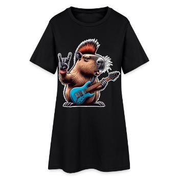 Guitariste électrique Rock N Roll - Robe T-shirt Femme - noir - Devant
