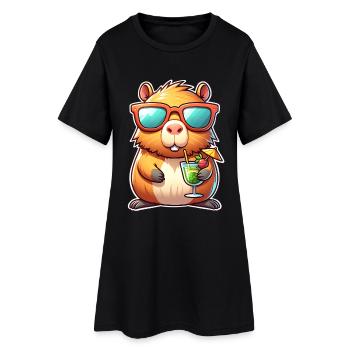 Capybara - Robe T-shirt Femme - noir - Devant
