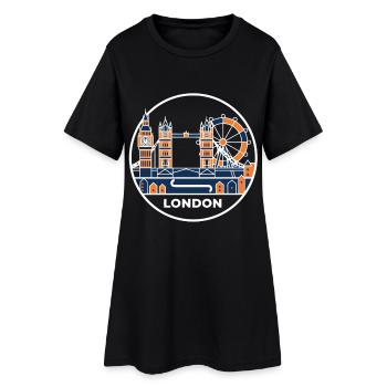 Pont de la tour de la Skyline de Londres - Robe T-shirt Femme - noir - Devant