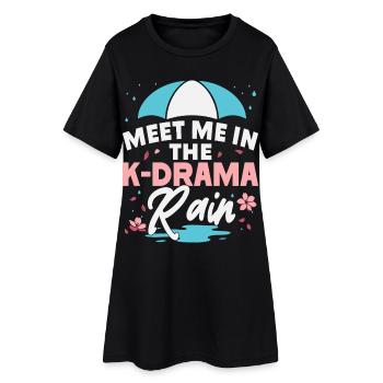 Les fans de K-drama rencontrent « moi dans le - Robe T-shirt Femme - noir - Devant